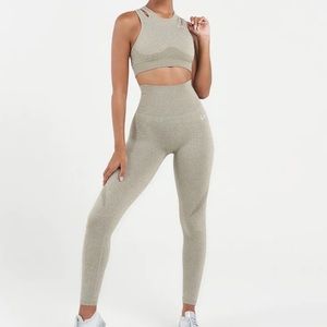 TLF APPAREL REACT SAGE GREEN SEAMLESS LEGGINGS AND SPORTS BFA